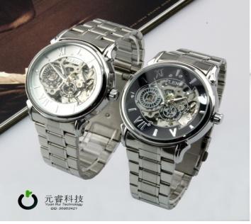 Mens Auto-Mechanical Self-Winding Hollow Engraving Watch