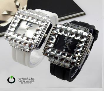 Sparkling Glass Silicone Watch